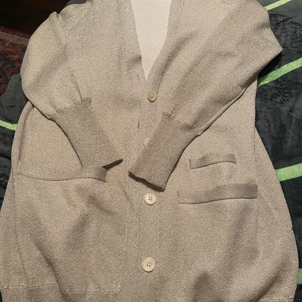 Women's Sparkle Holiday Cardigan Sweater J.Crew Collection - Picture 2 of 5